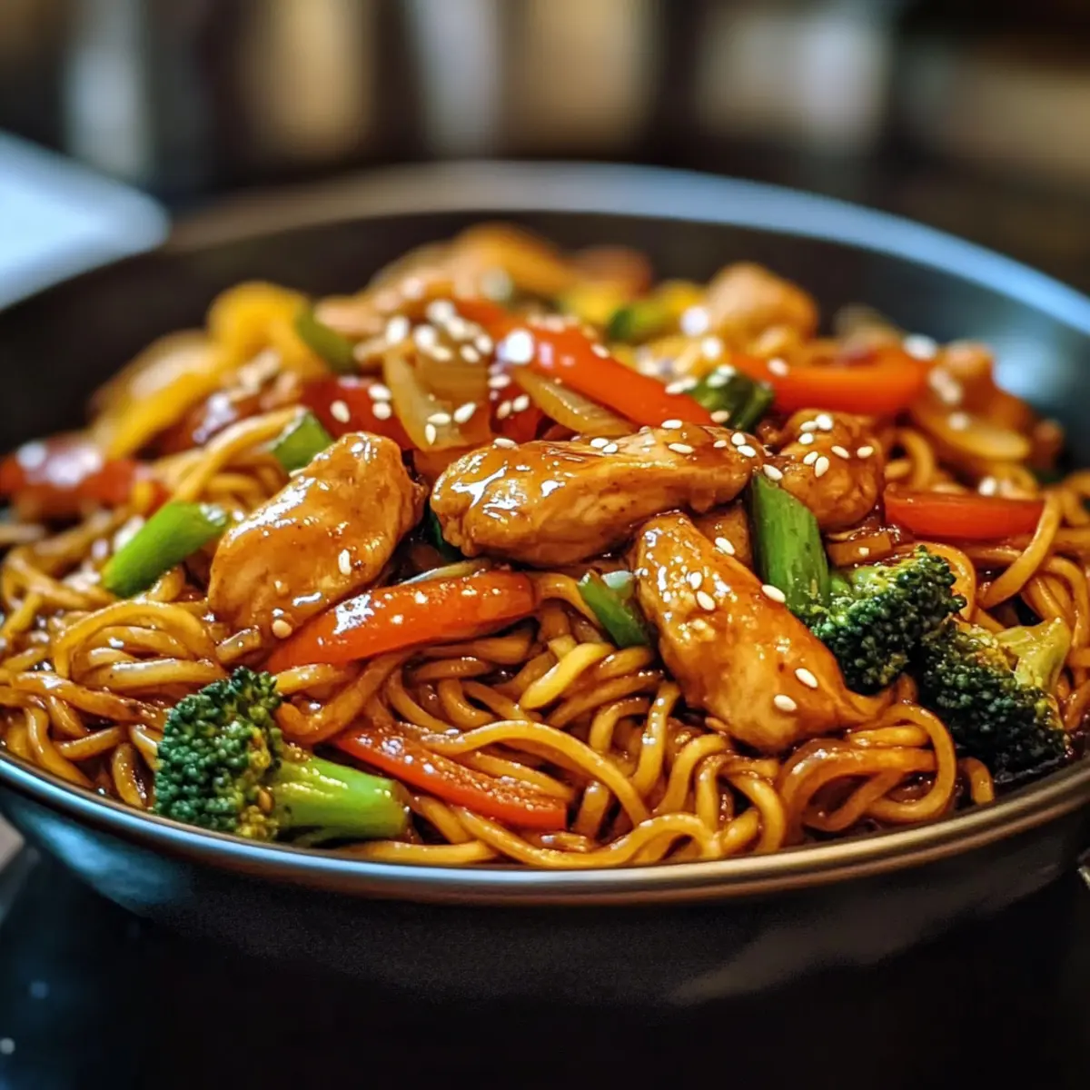 Hähnchen Teriyaki Nudeln