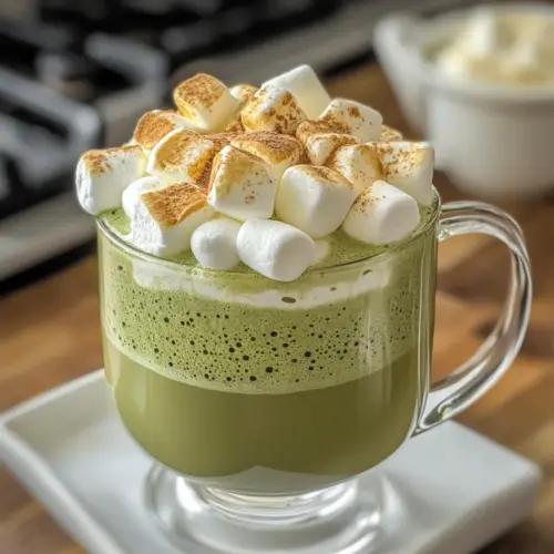 Matcha weiße heiße Schokolade