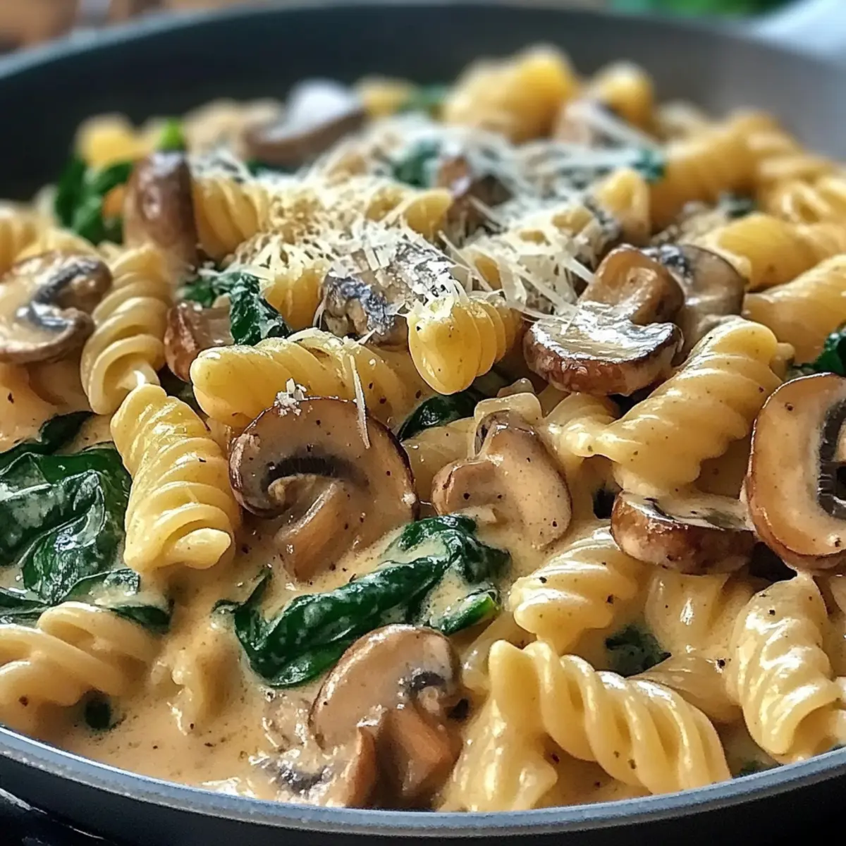 Cremige toskanische Pilzpasta-Pfanne