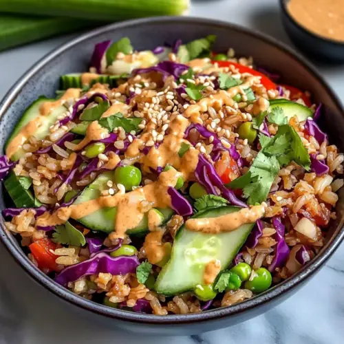 Knuspriger Reissalat mit Erdnuss-Sesam