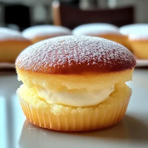 Japanische Baumwollkäsekuchen-Muffins