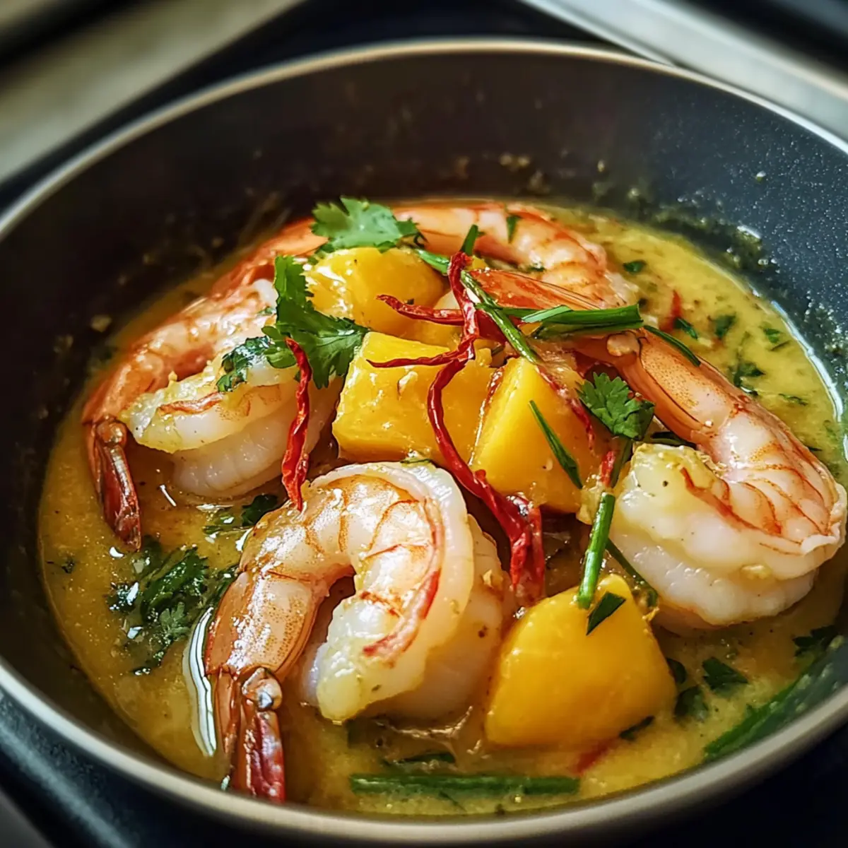 Zitronengras pochierte Garnelen