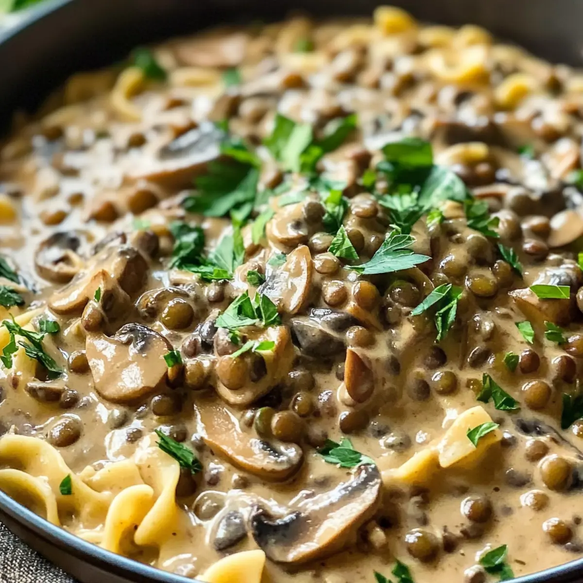 Linsenpilz-Stroganoff