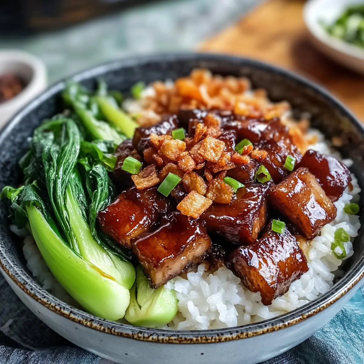 Schweinefleisch Reis Gericht