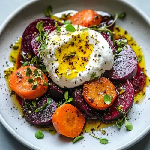 Geröstete Rote Bete und Karotten mit Burrata