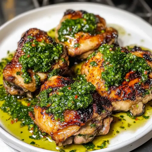 Gegrillte Hähnchenschenkel mit Chimichurri