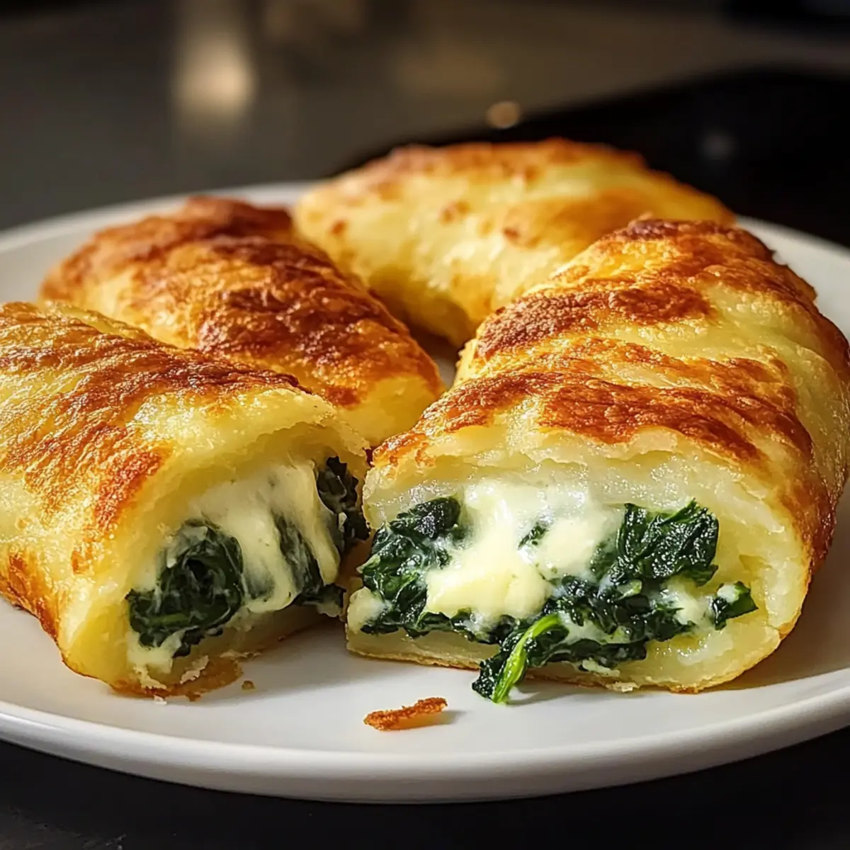 Potato pockets with spinach cream cheese